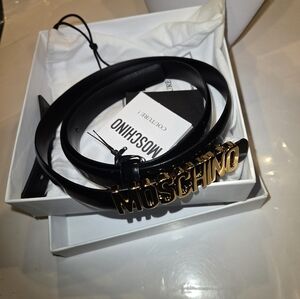 Moschino COUTURE! Black Leather Belt.